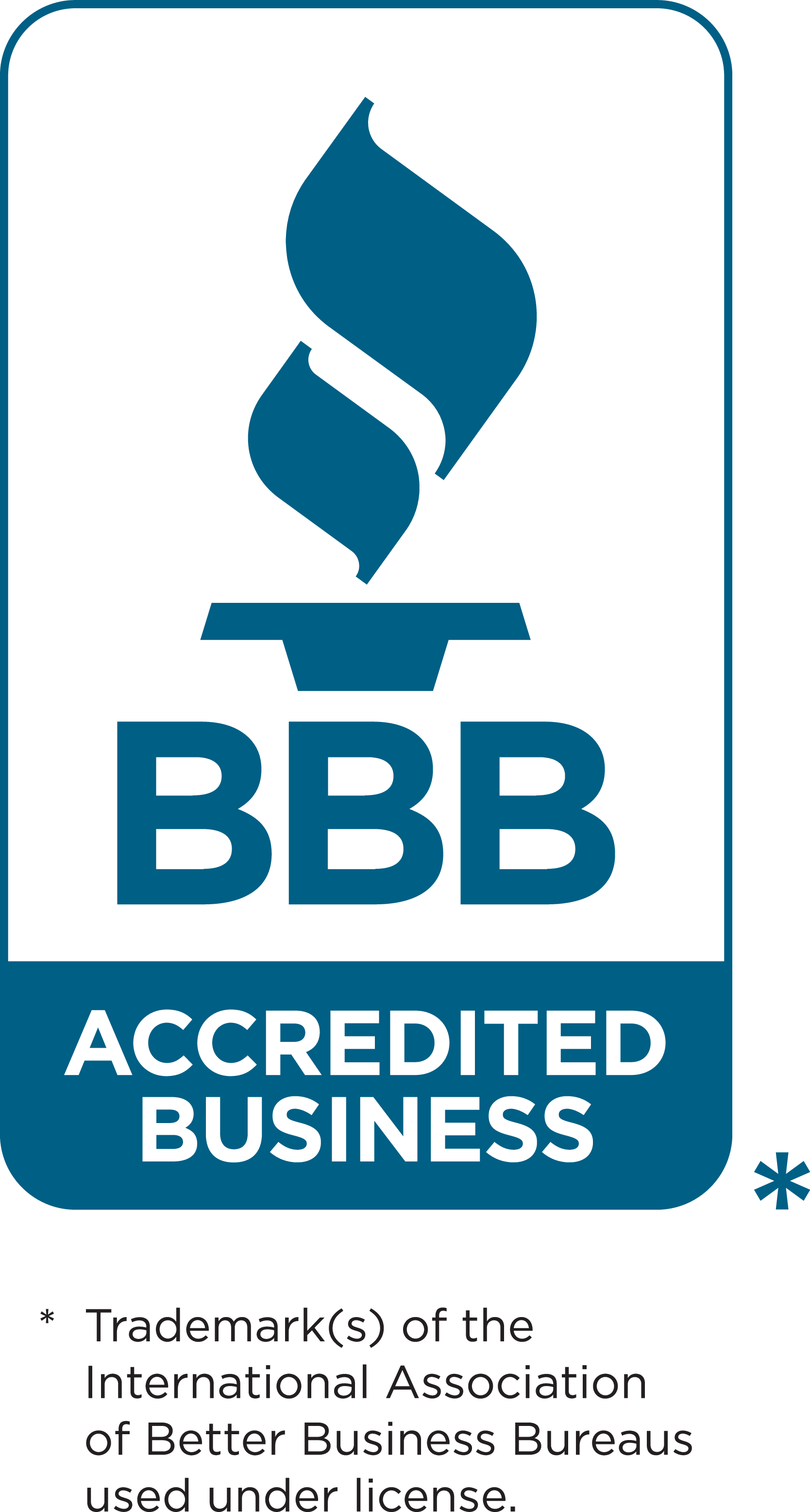 Better Business Bureau Accredited logo indicating Fluent Disc Sport Inc. is accredited.